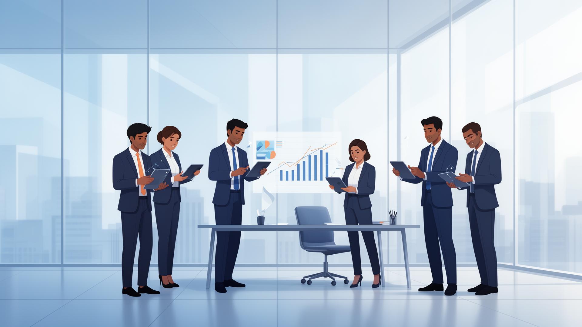 Finreads Consultants team reviewing financial dashboards